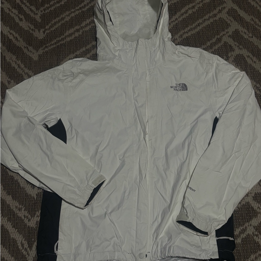 The North Face  White and Black Raincoat women’s size Large